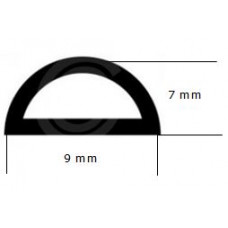 D-profil | selbstklebend EPDM Zellkautschuk | 9 x 7 mm | pro Meter